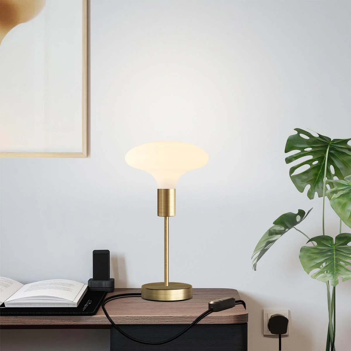 Alzaluce Idra table lamp in metal with UK plug - Satin bronze - Image 6