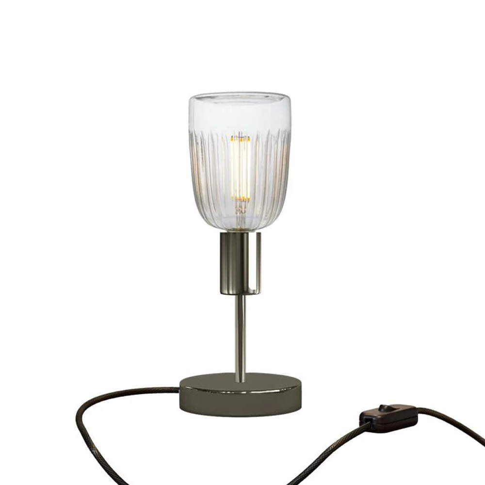 Alzaluce Tiche table lamp in metal - Pearl black