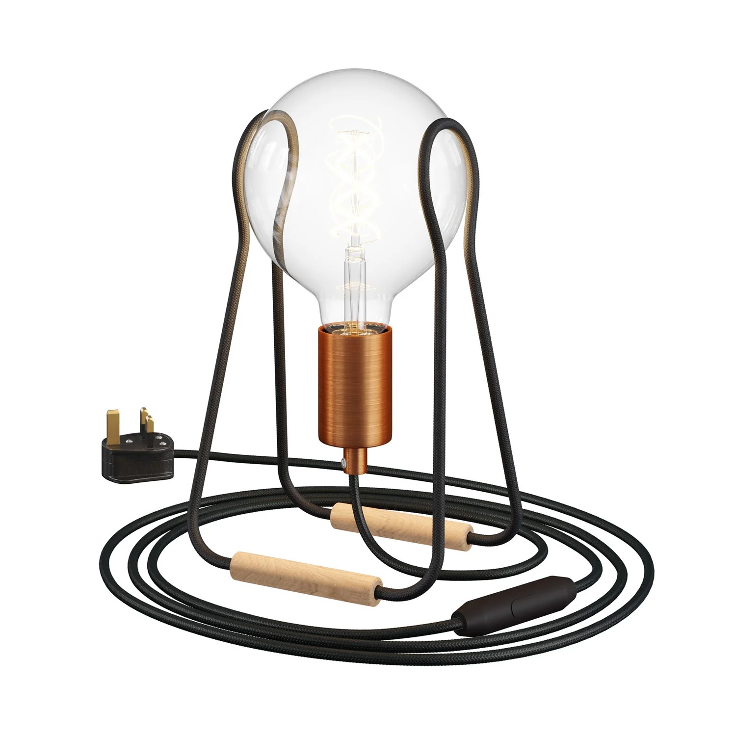 Taché Metal table lamp and UK plug - Black
