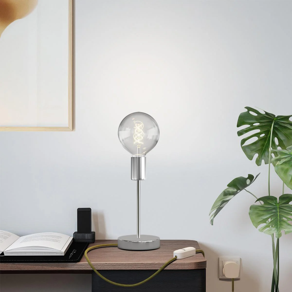 Alzaluce Globo table lamp in metal with UK plug - Chrome - Image 6