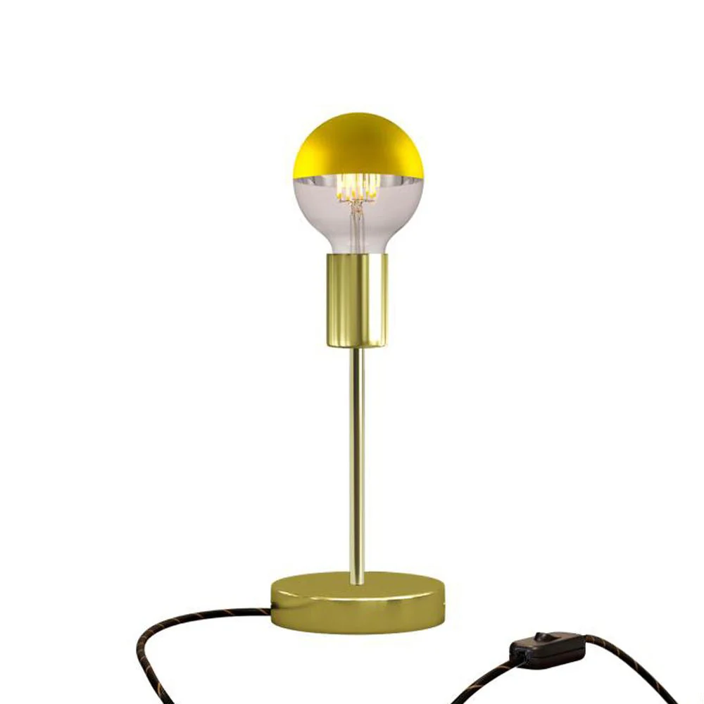 Alzaluce Half Cup table lamp in metal with UK plug - Brass
