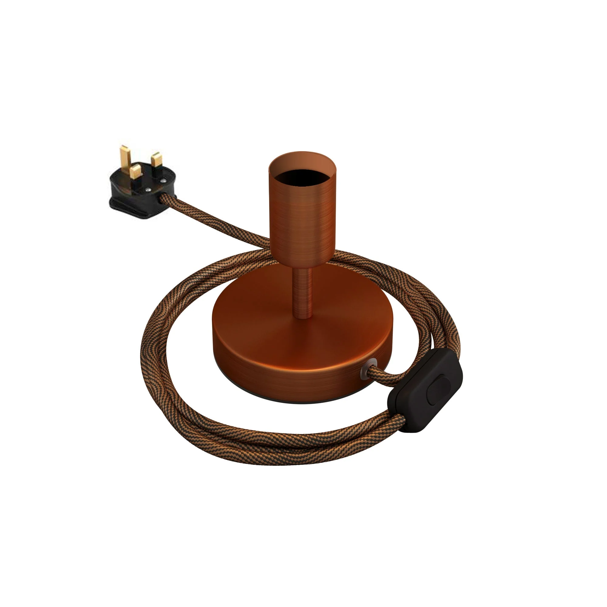Alzaluce - Table lamp in metal with UK plug - Satin copper