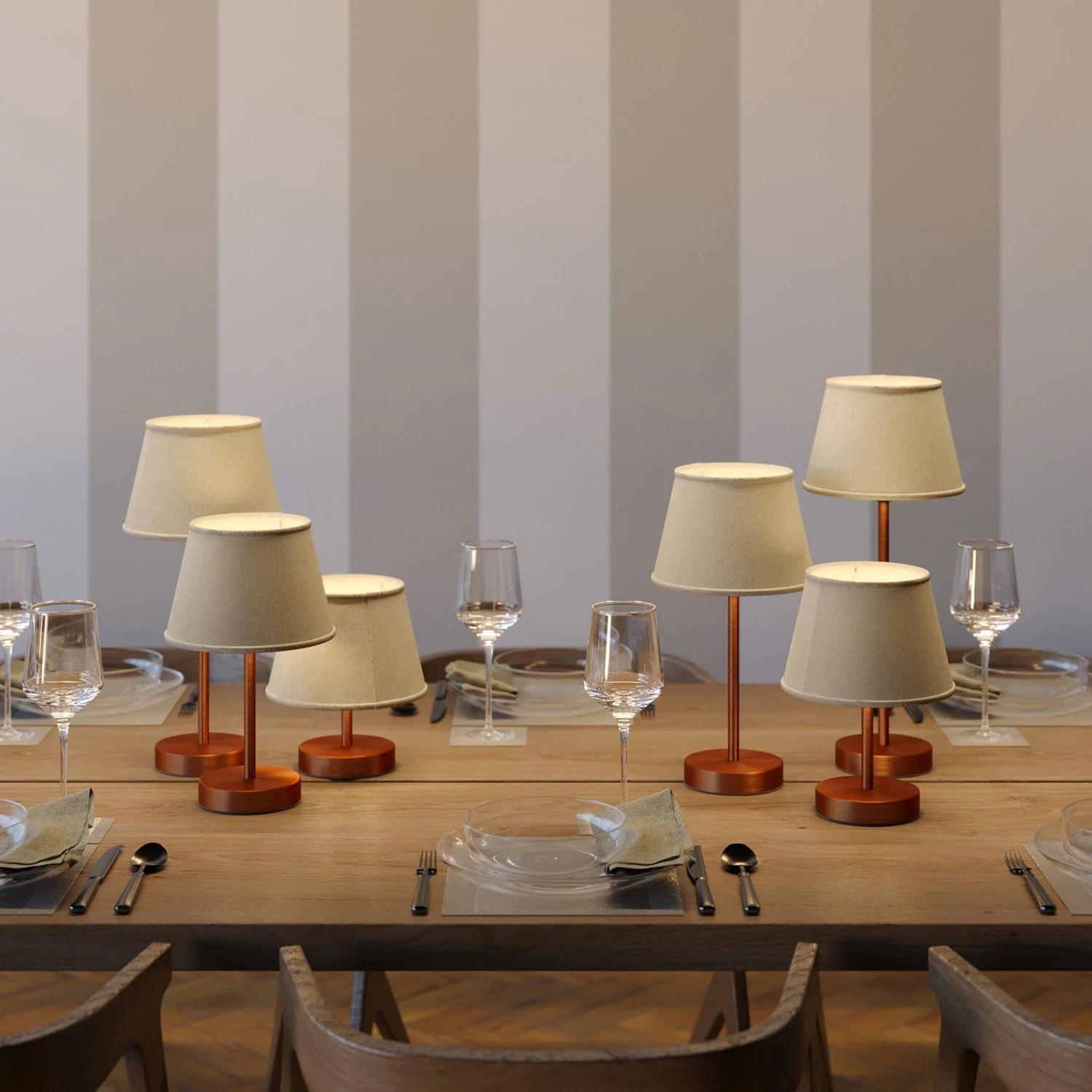 Lamp raiser for lampshade - Table lamp in metal and UK plug - Satin copper - Image 2