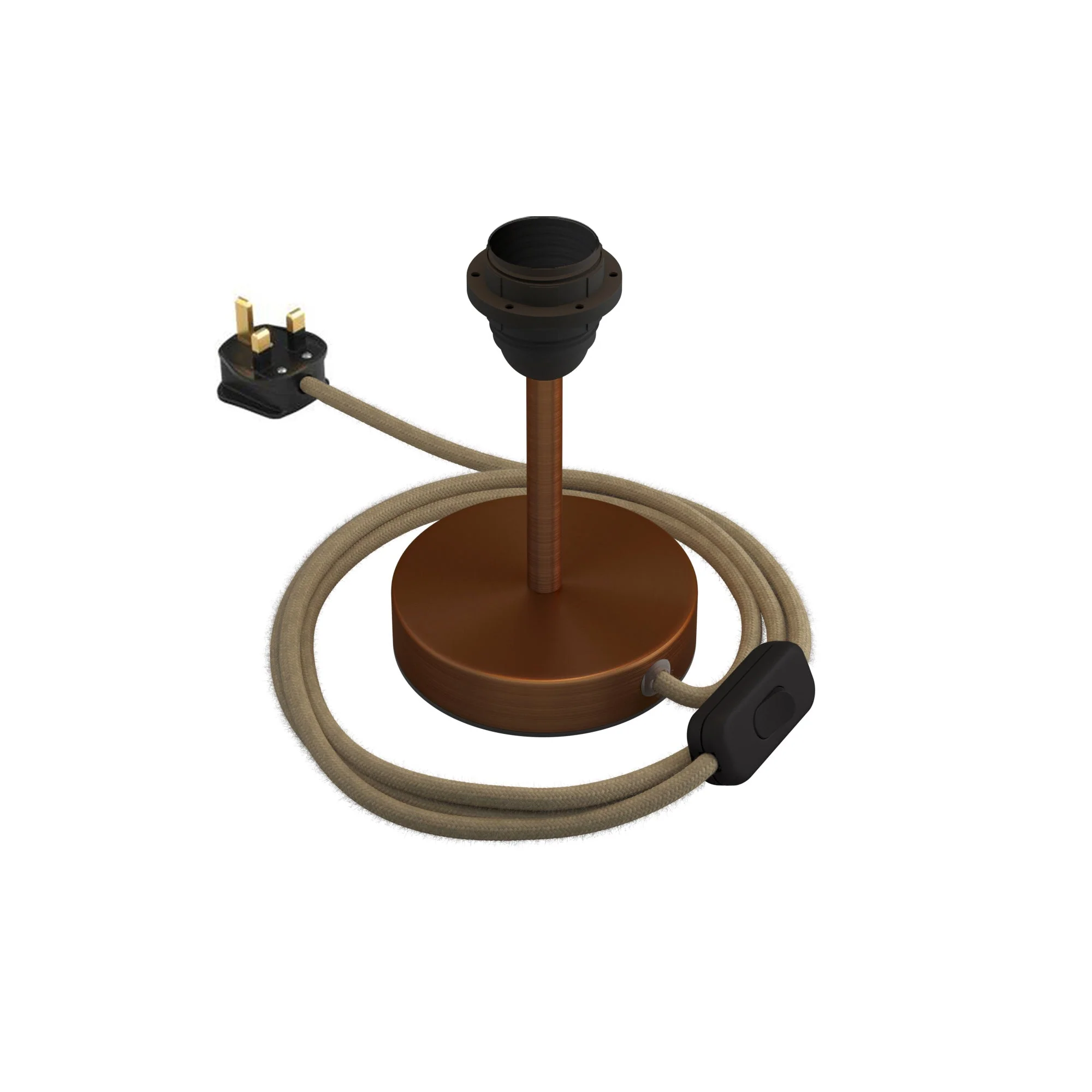 Lamp raiser for lampshade - Table lamp in metal and UK plug - Satin copper - Image 5