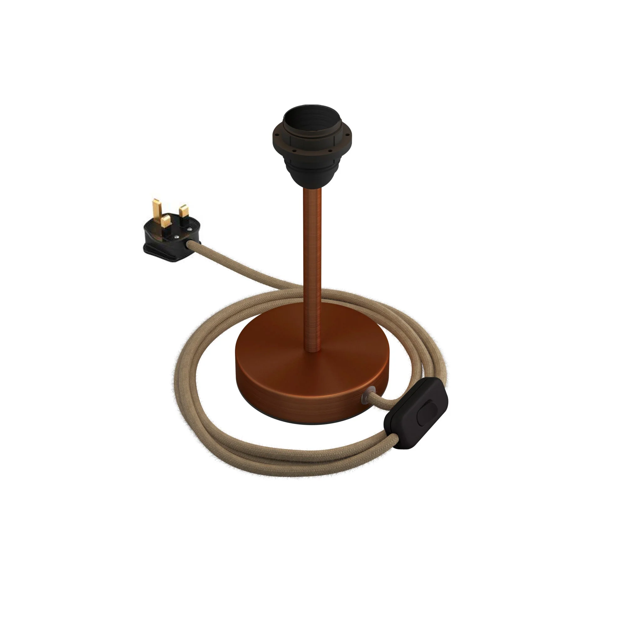 Lamp raiser for lampshade - Table lamp in metal and UK plug - Satin copper - Image 6