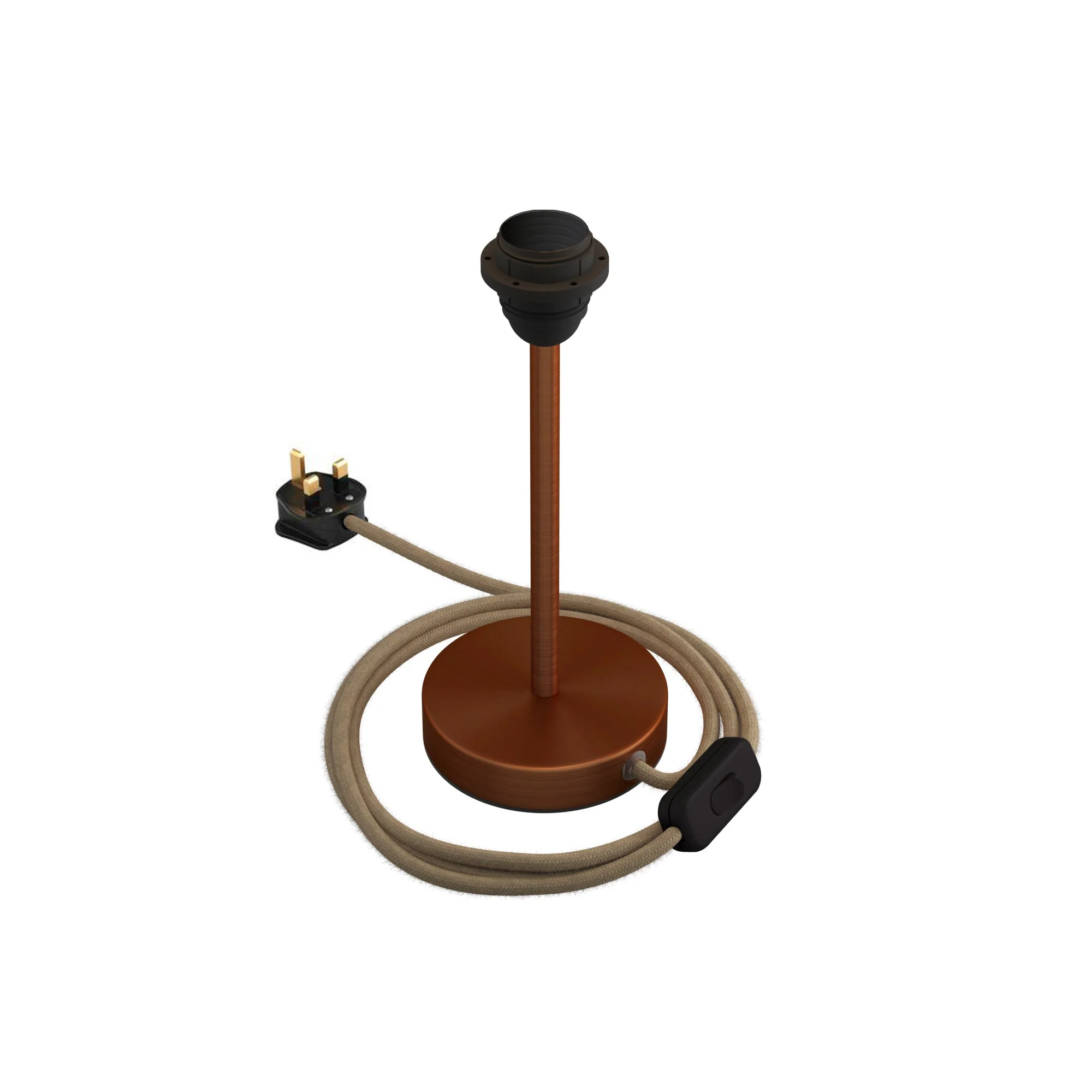 Lamp raiser for lampshade - Table lamp in metal and UK plug - Satin copper - Image 7
