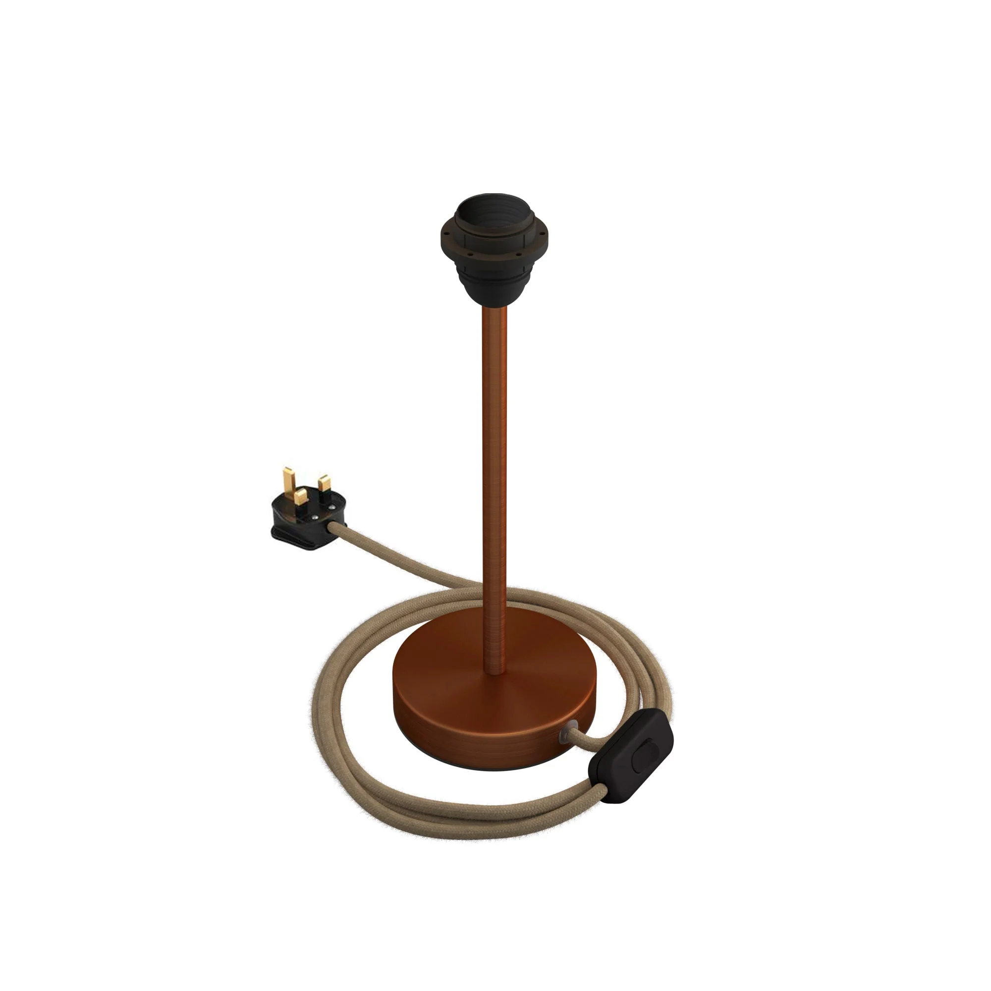Lamp raiser for lampshade - Table lamp in metal and UK plug - Satin copper - Image 8
