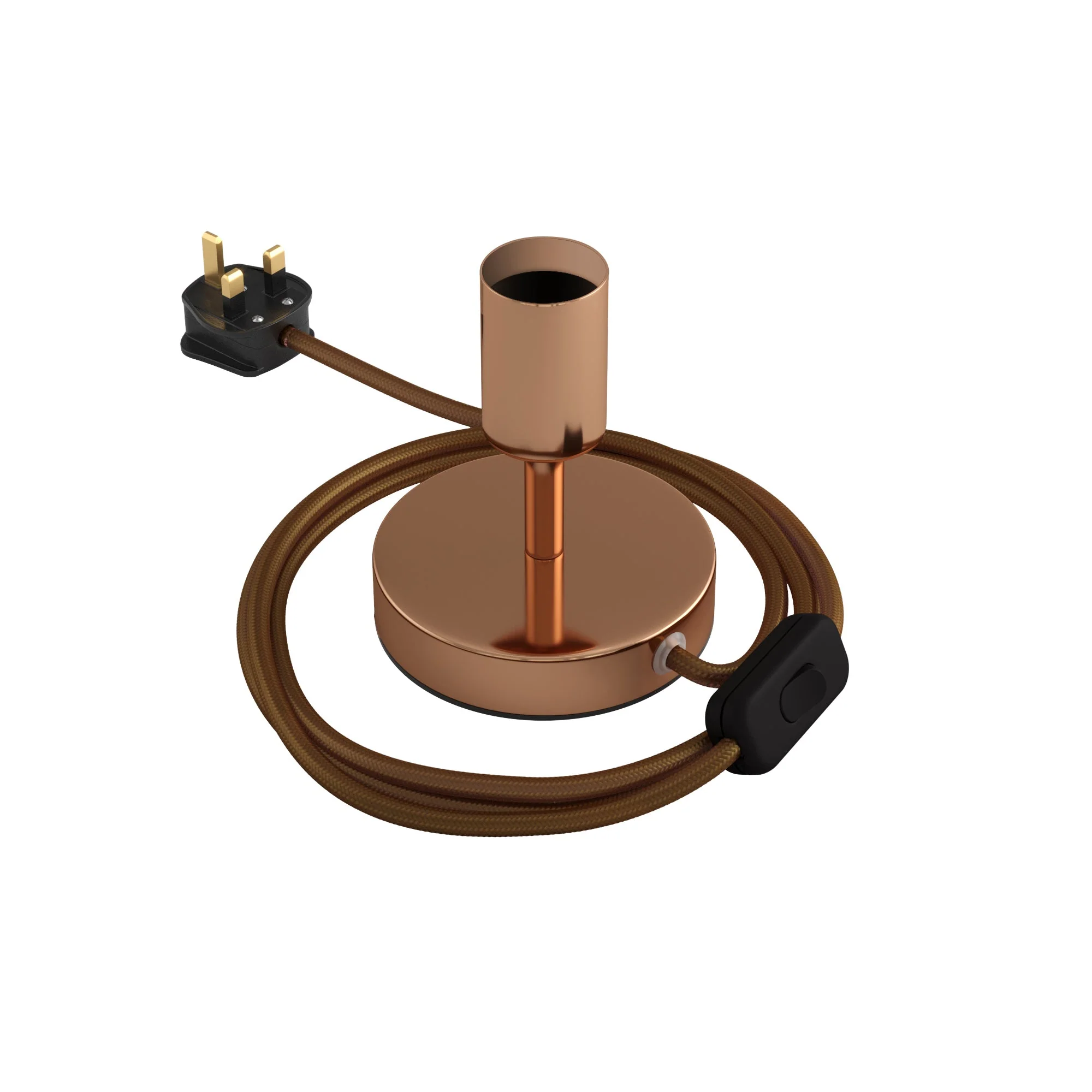 Alzaluce - Metal table lamp with UK plug - Copper