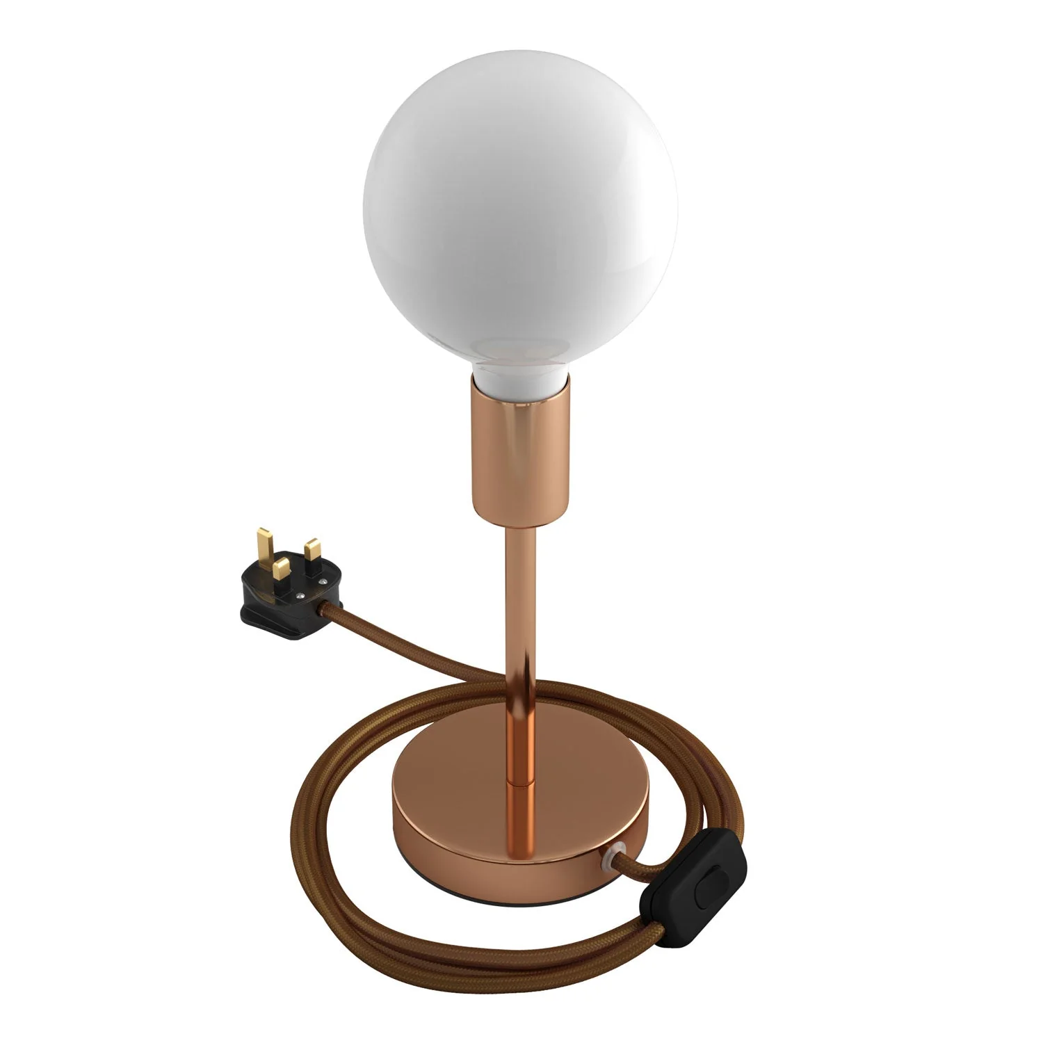 Alzaluce - Metal table lamp with UK plug - Copper - Image 6
