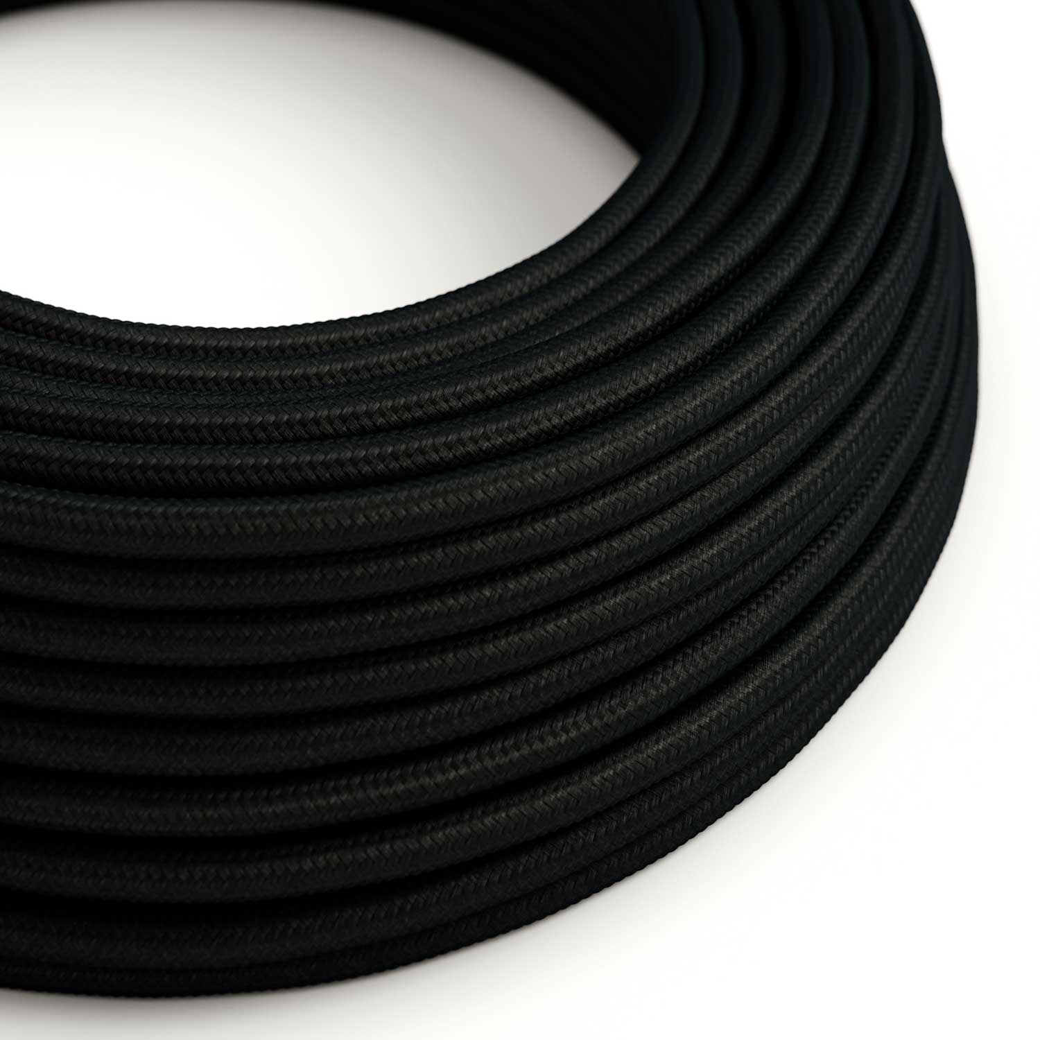 UV-resistant round electric cable with Black SM04 fabric lining for outdoor use - Compatible with Eiva Outdoor