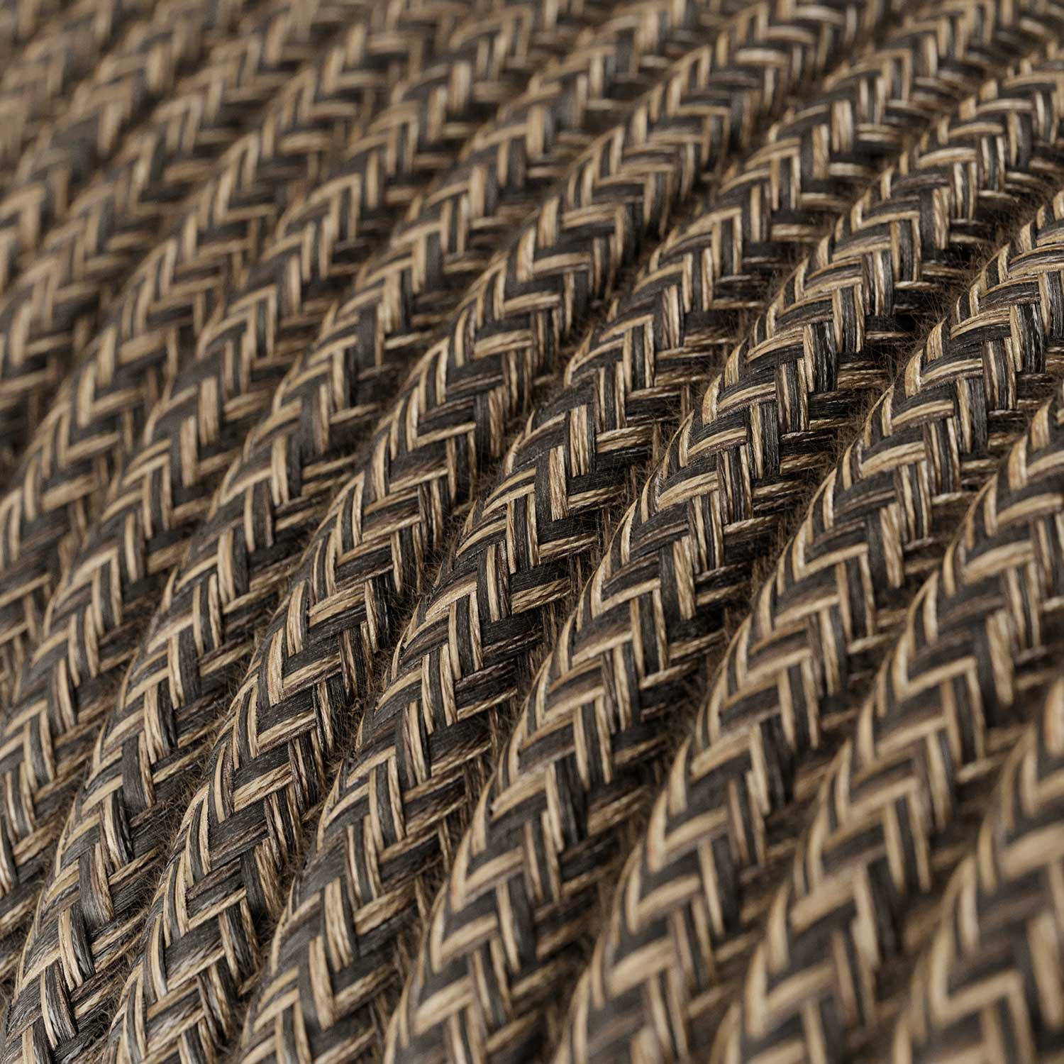 UV-resistant round electric cable with natural Brown SN04 linen lining for outdoor use - Compatible with Eiva Outdoor - Image 2