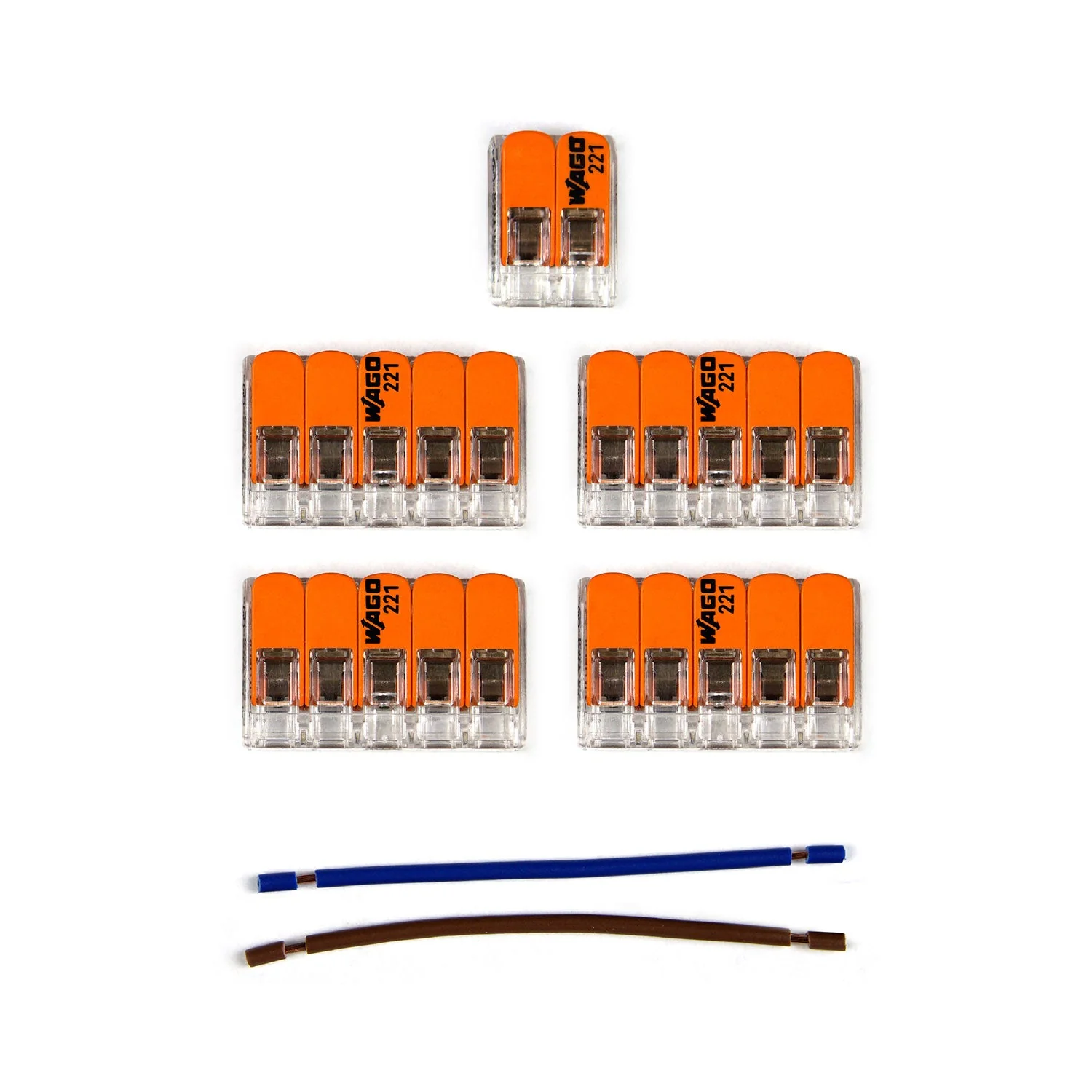 WAGO connection kit compatible with 2x cord for 6-hole ceiling canopy