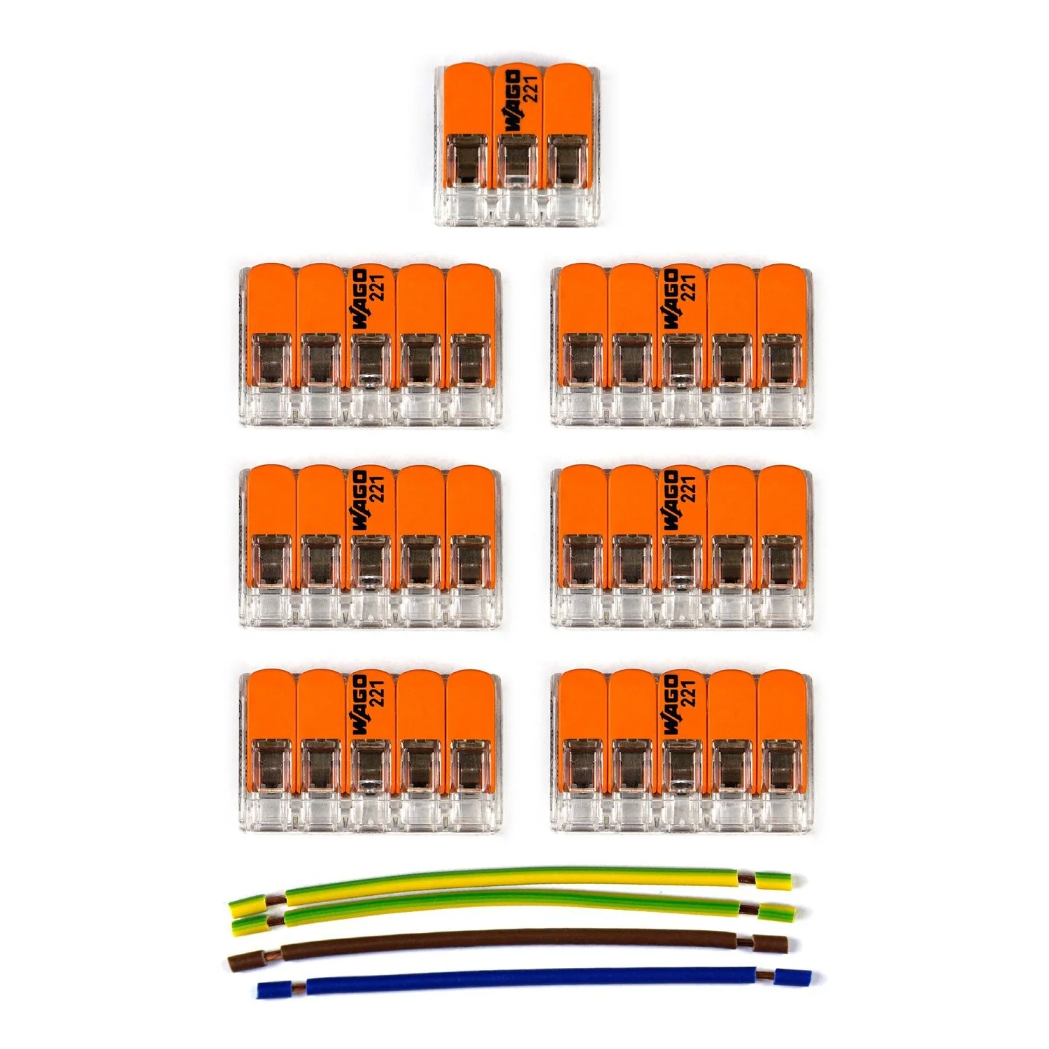 WAGO connection kit compatible with 3x cord for 6-hole ceiling canopy