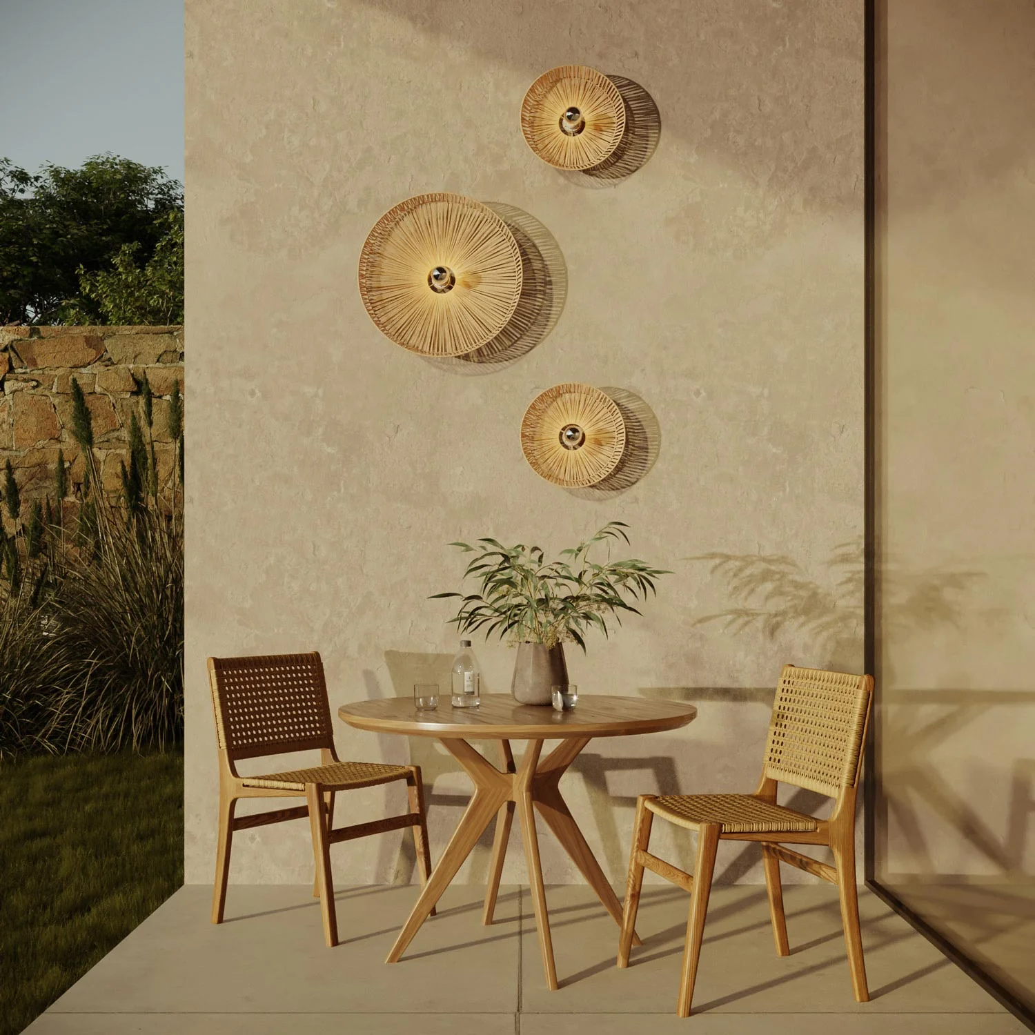 Wall and ceiling lamp with Tahiti raffia lampshade - Image 3
