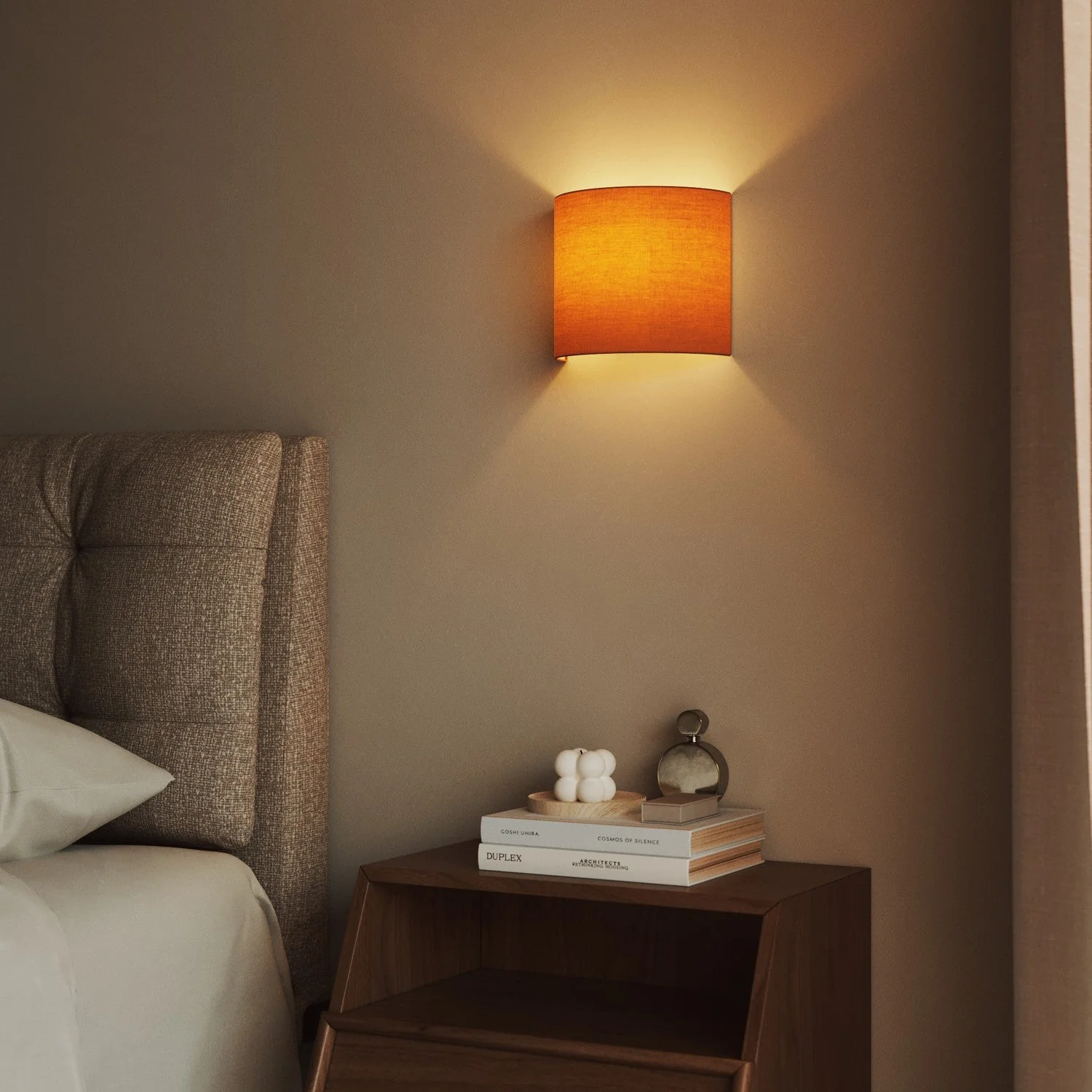Ventola wall sconce with Teletta mandarin fabric lampshade – Made in Italy - Image 2