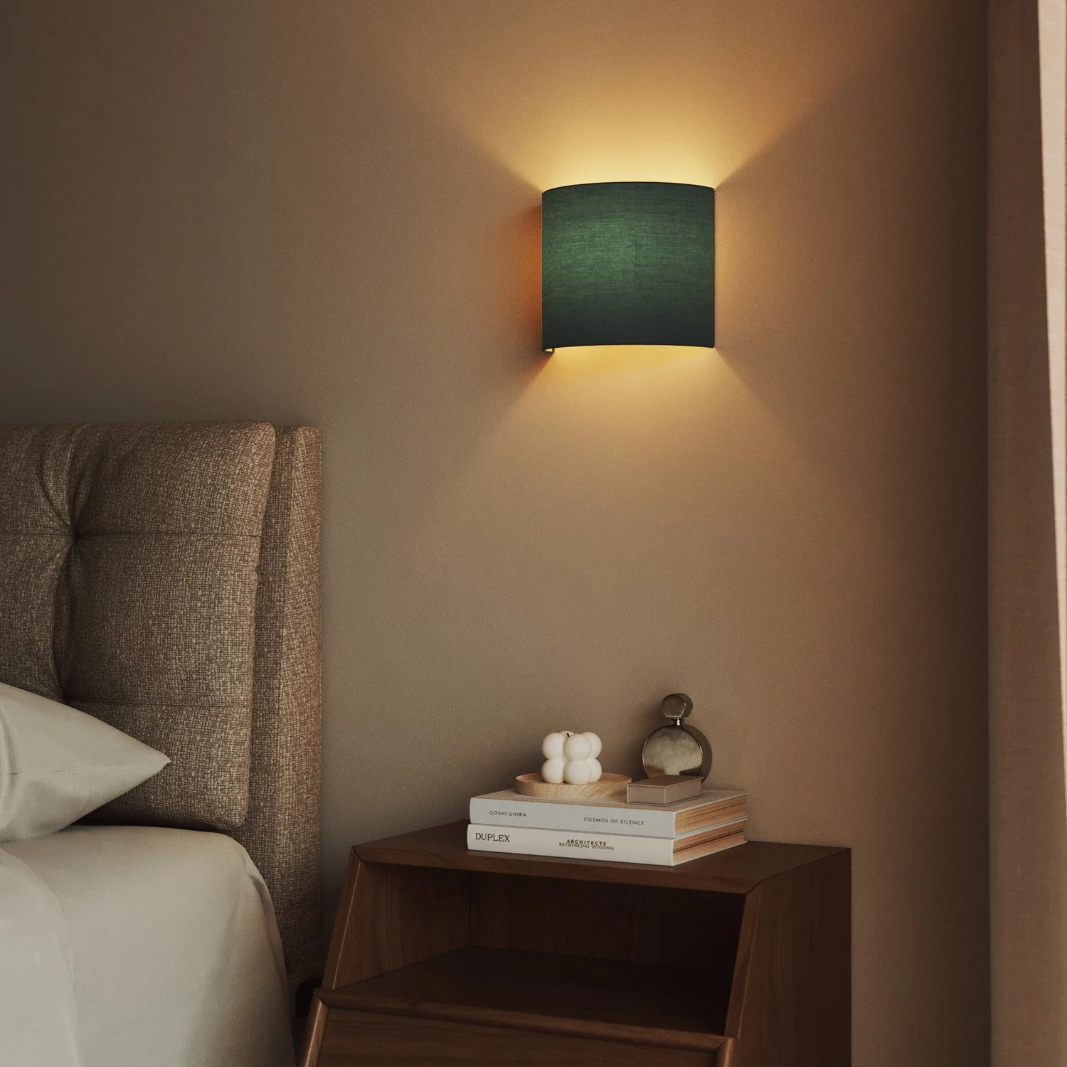 Ventola wall lamp with fabric lampshade Teletta severe blue - Made in Italy - Image 2