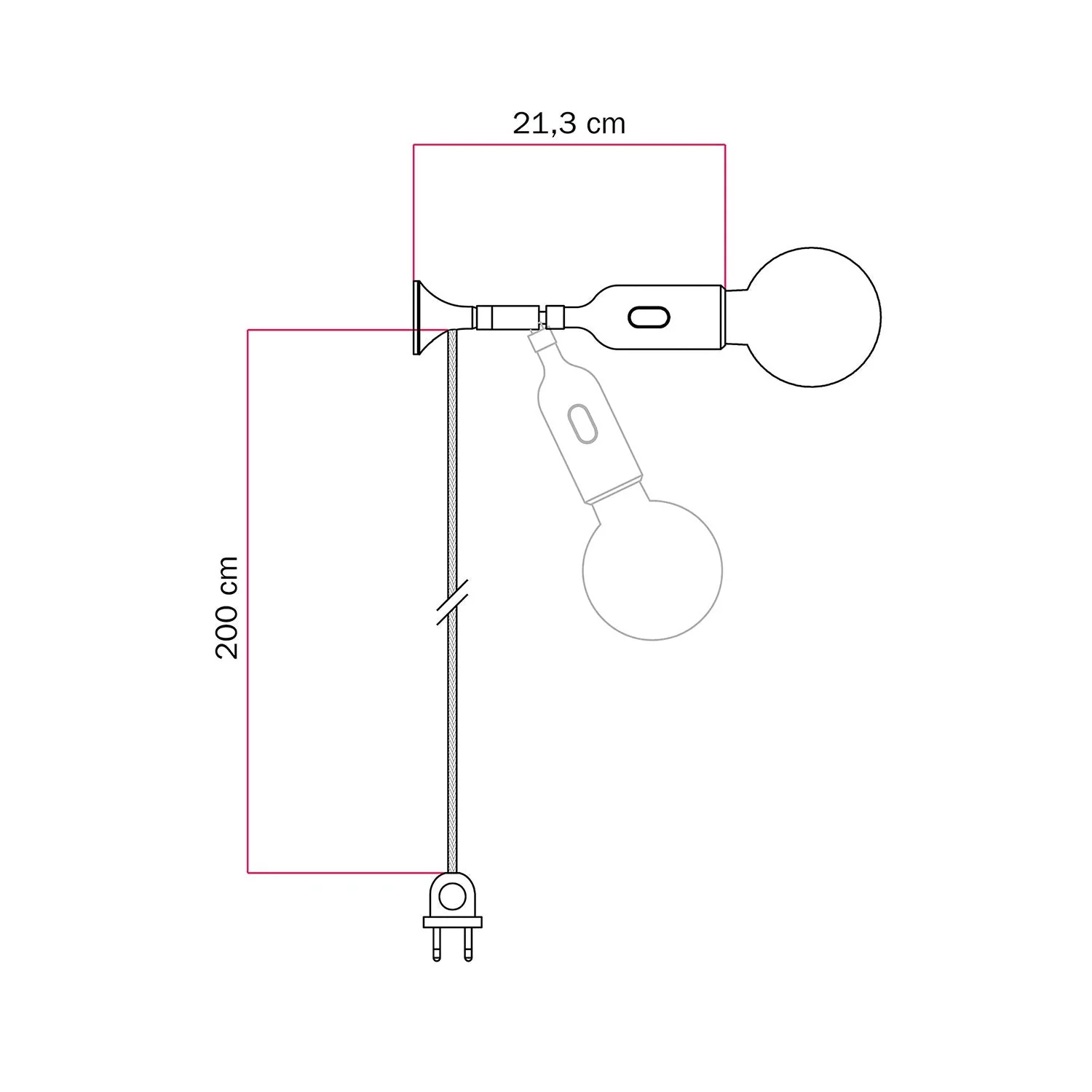 MAG-Y wall lamp with joint and silicone socket with switch - Petrol - Image 4
