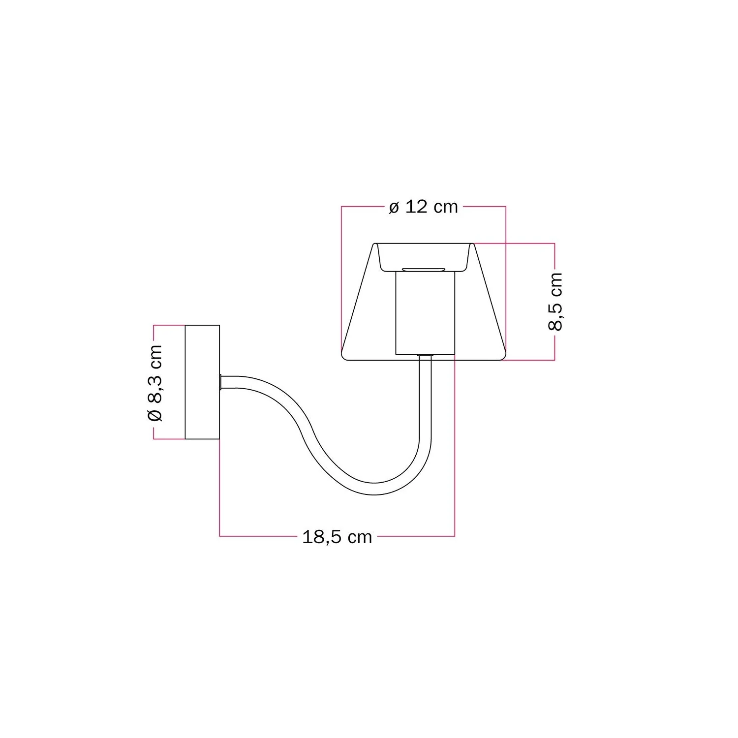 Fermaluce G07 wall light with S extension - Black - Image 5