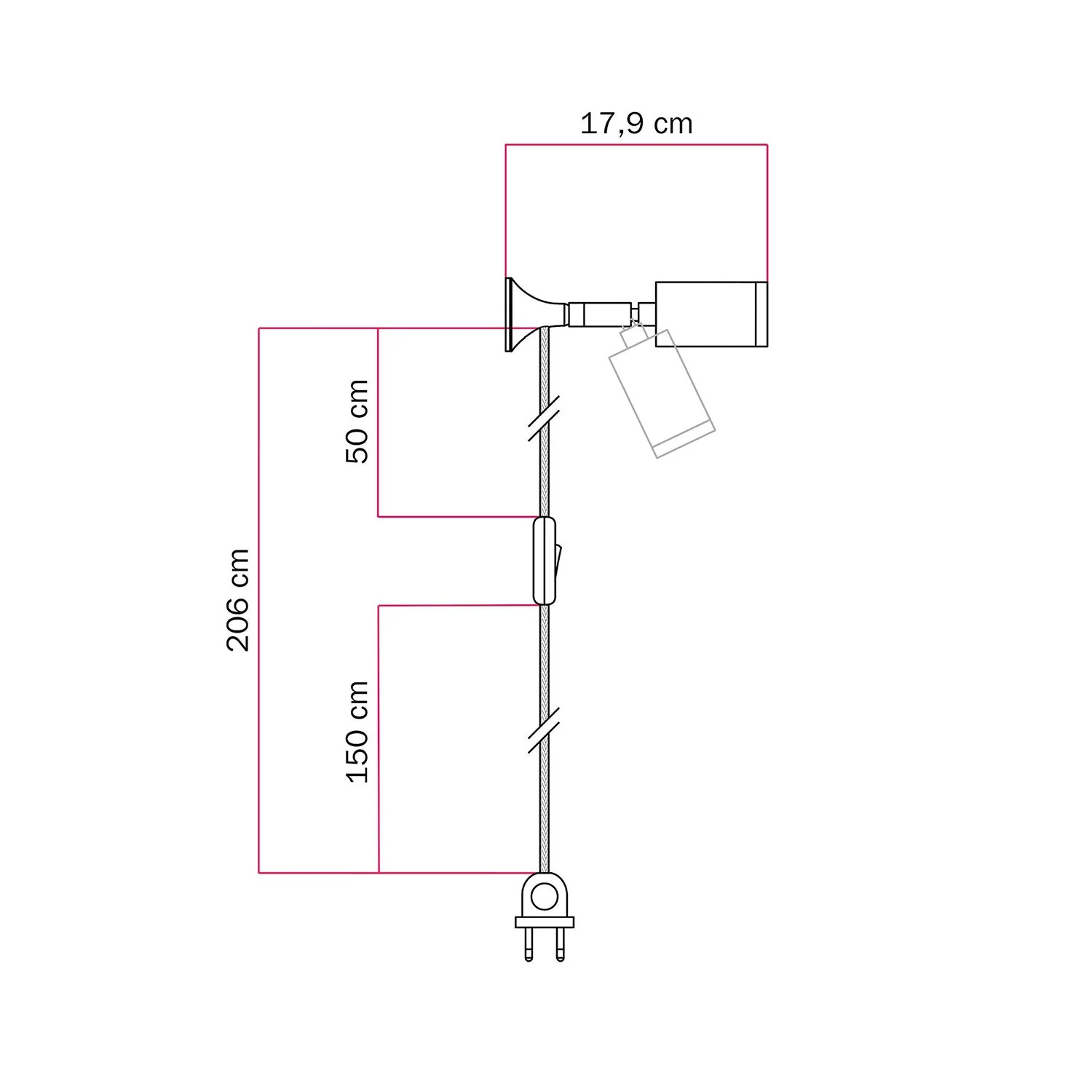 MAG-Y wall lamp with joint and spot light – Matte white - Image 6