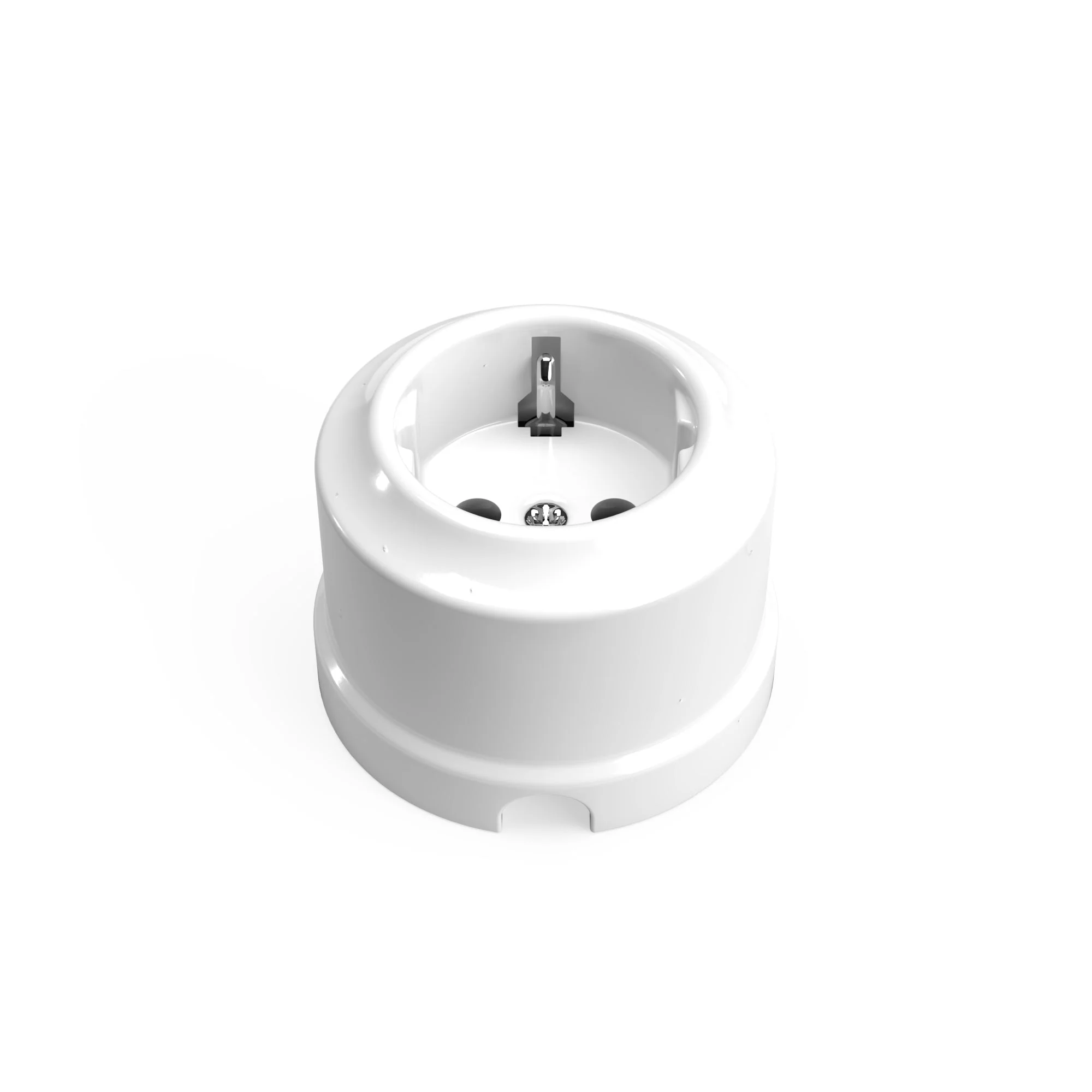 Schuko wall outlet in porcelain - White