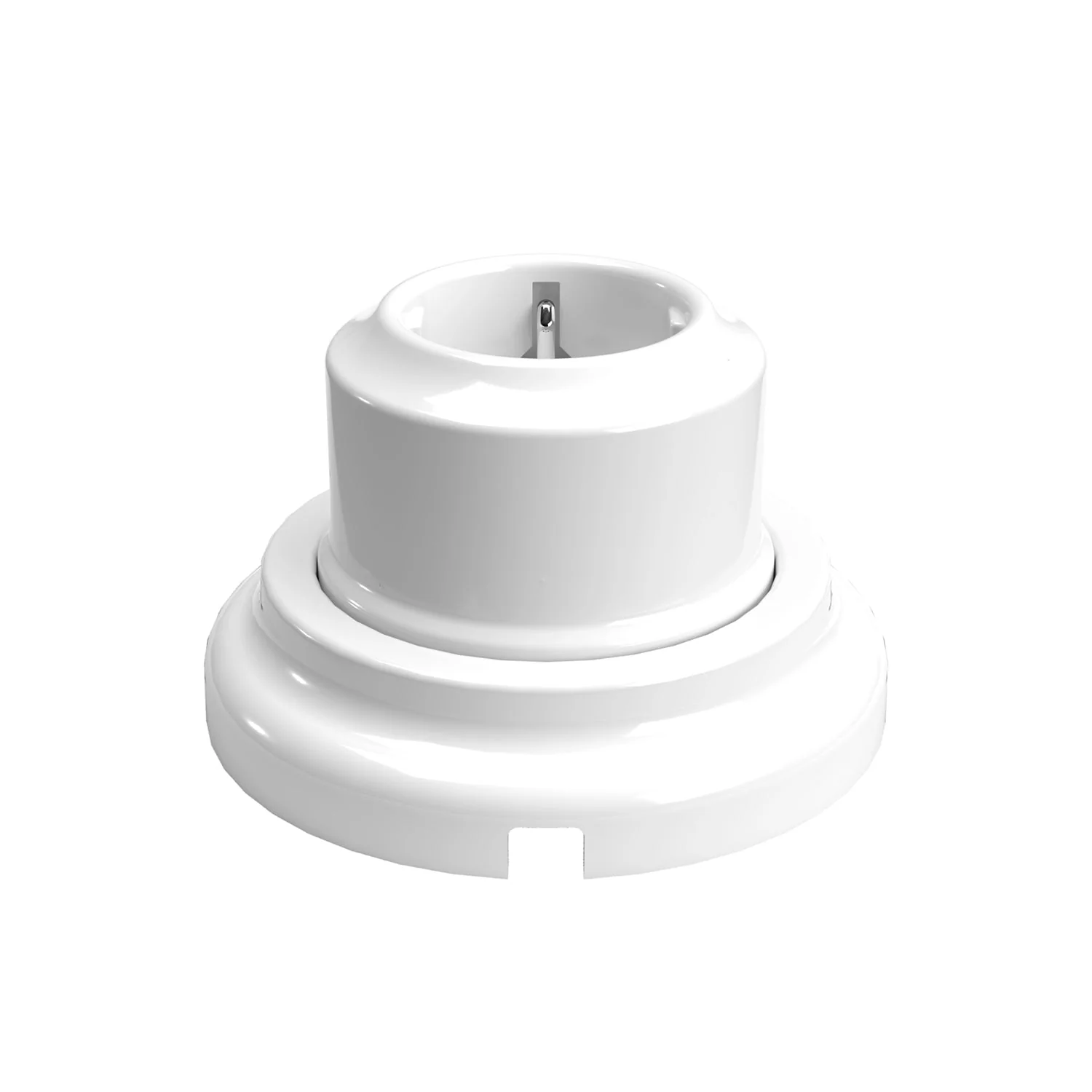Schuko wall outlet kit with porcelain base - White