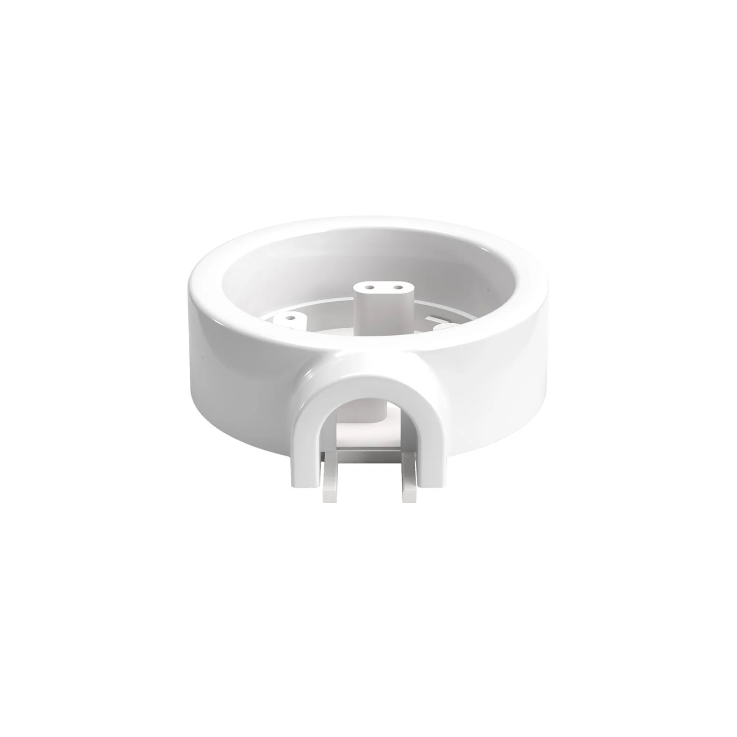 White porcelain base for electrical outlet and switch/selector compatible with Creative-Tubes - from 1 to 4 outputs