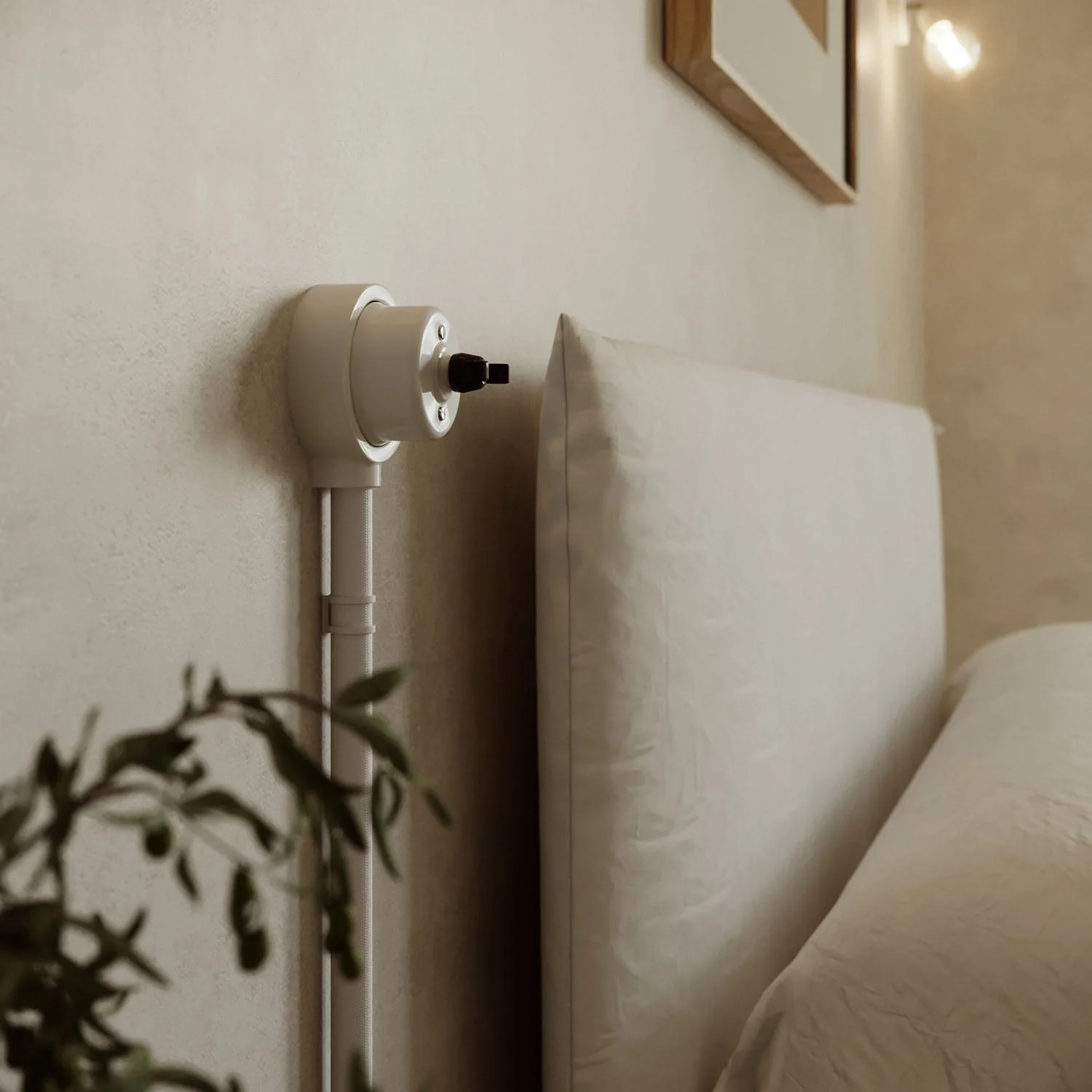 White porcelain base for electrical outlet and switch/selector compatible with Creative-Tubes - from 1 to 4 outputs - Image 4
