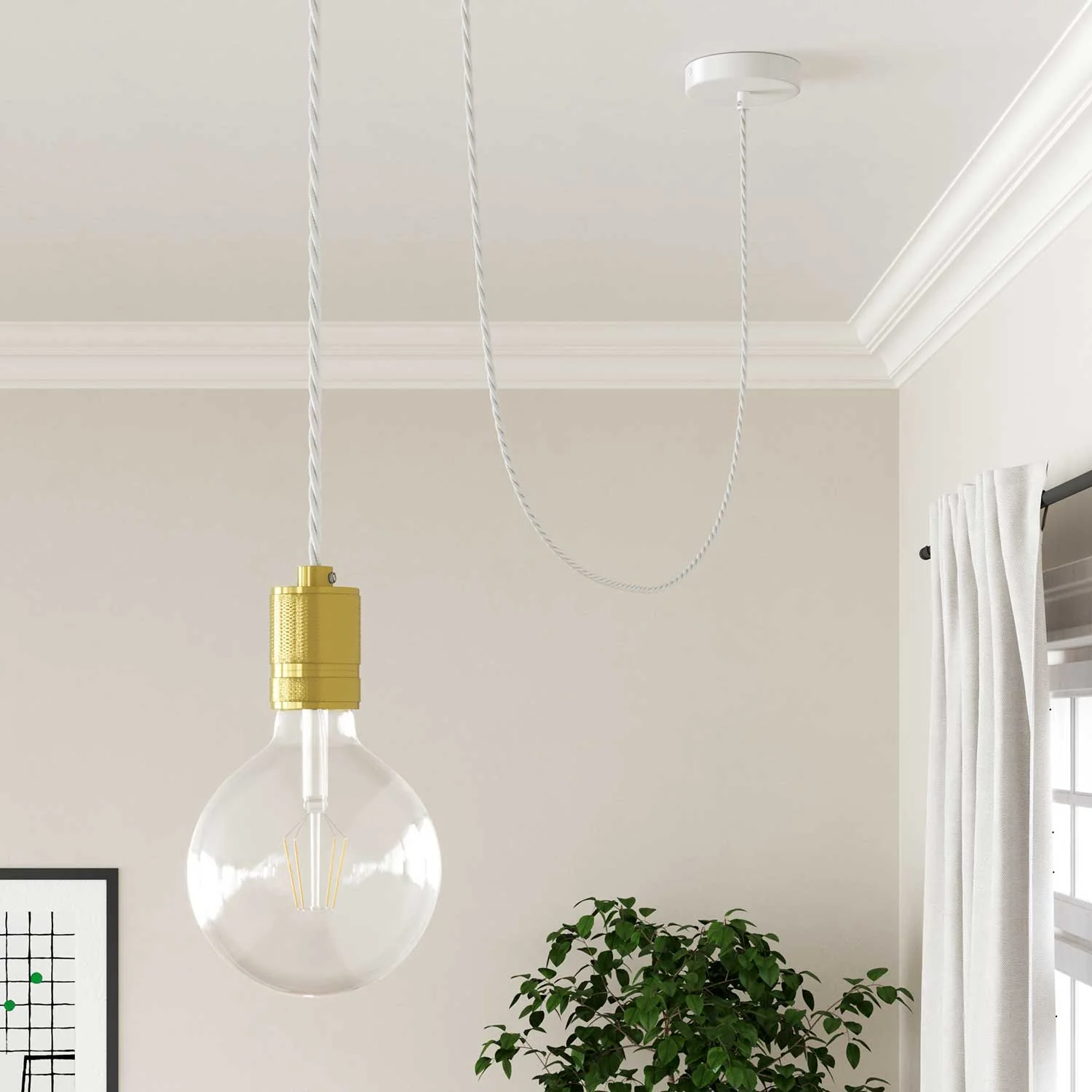 White Rayon covered twisted electric cable - TM01 - Image 3