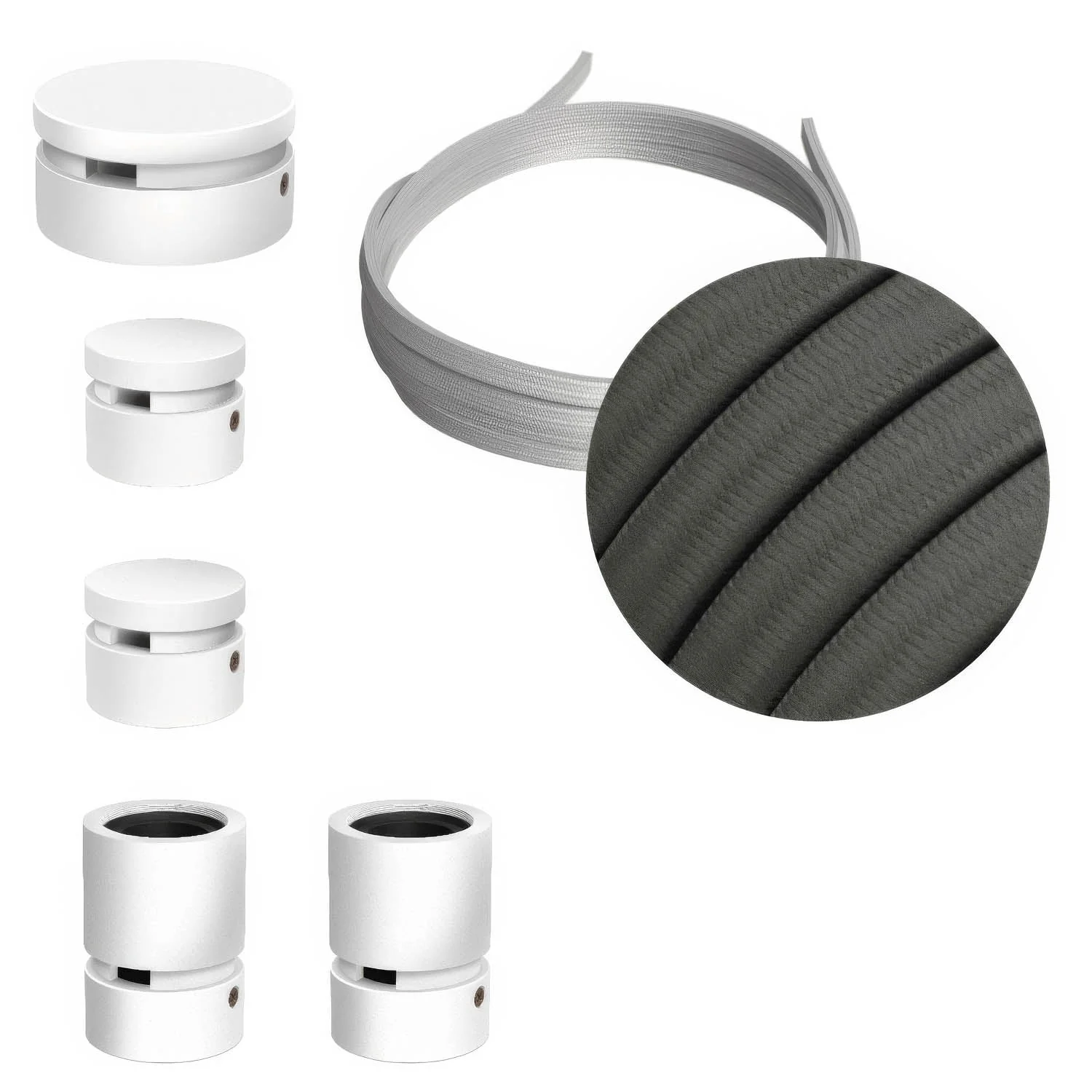 Filé Wiggle Kit System - with 3 m CM03 cord for string lights and 5 white painted wooden components for indoor use