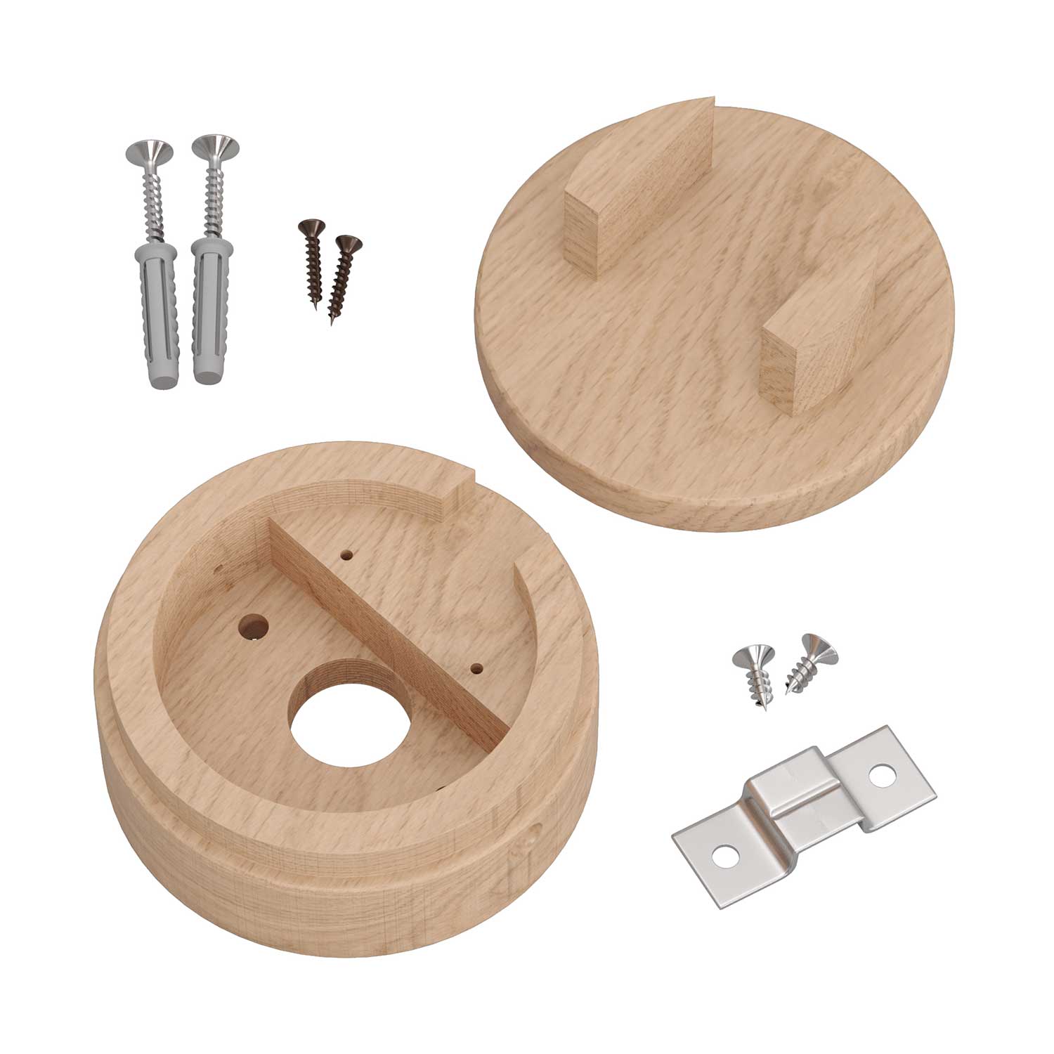 Wooden ceiling canopy for cord for string lights and Filé system. Made in Italy - Neutral - Image 3