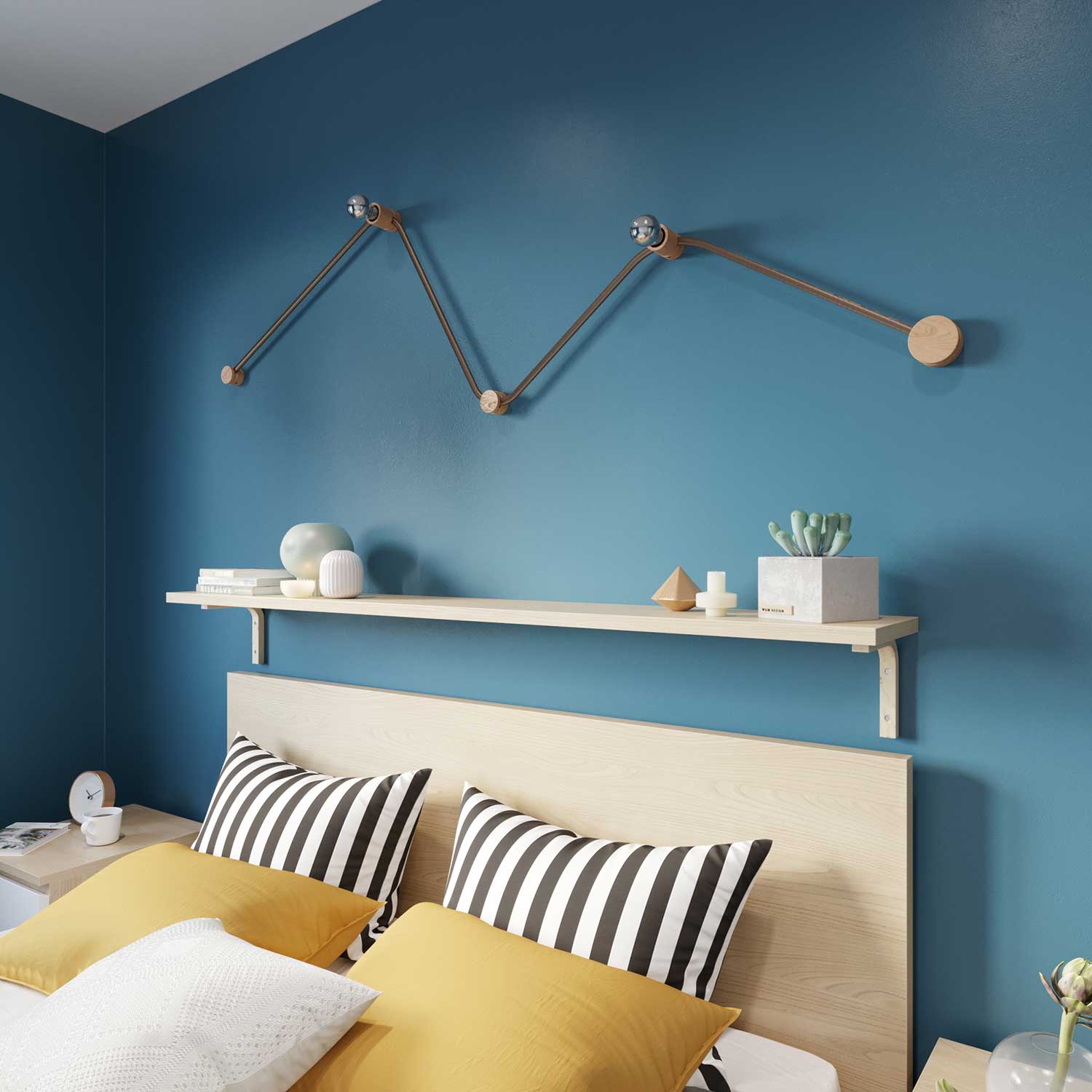 Wooden ceiling canopy for cord for string lights and Filé system. Made in Italy - Neutral - Image 6