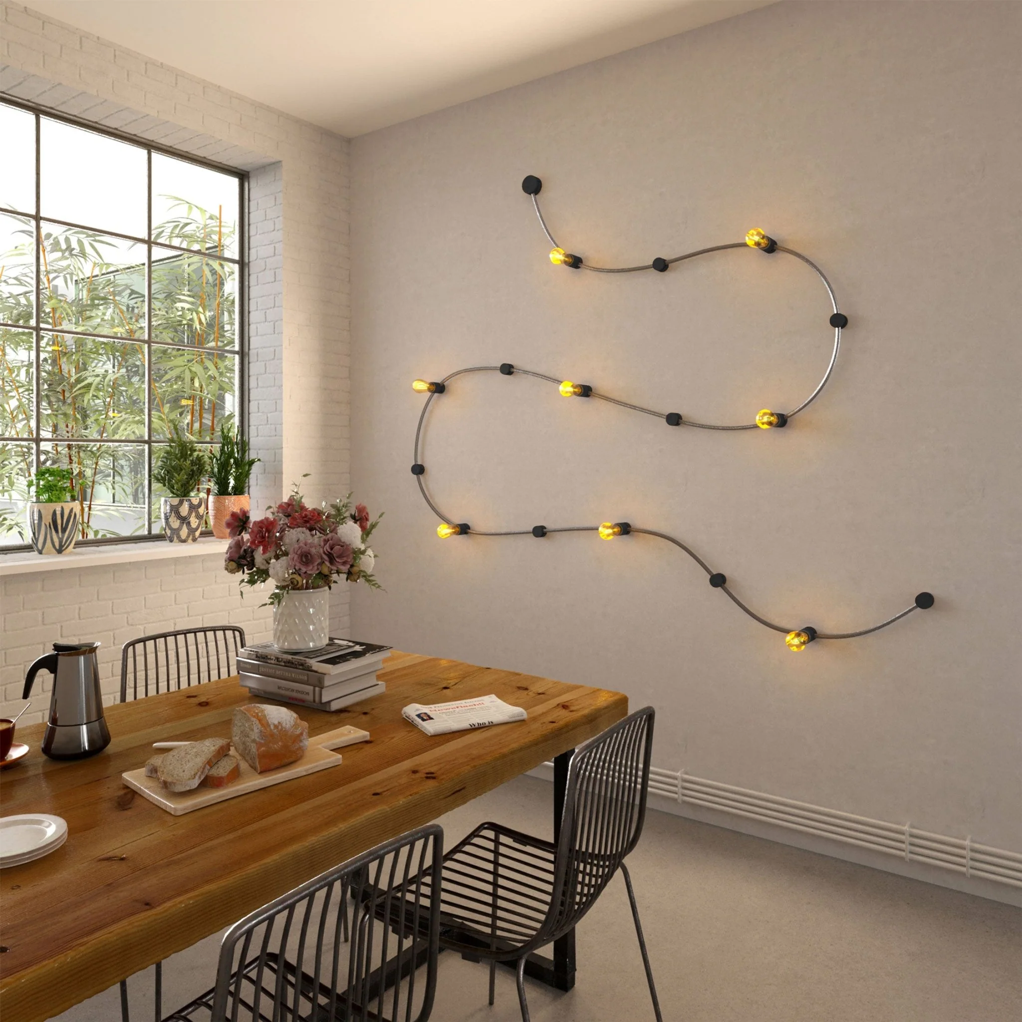 Wooden cord guide for string lights cord and Filé system. Made in Italy - Black - Image 4