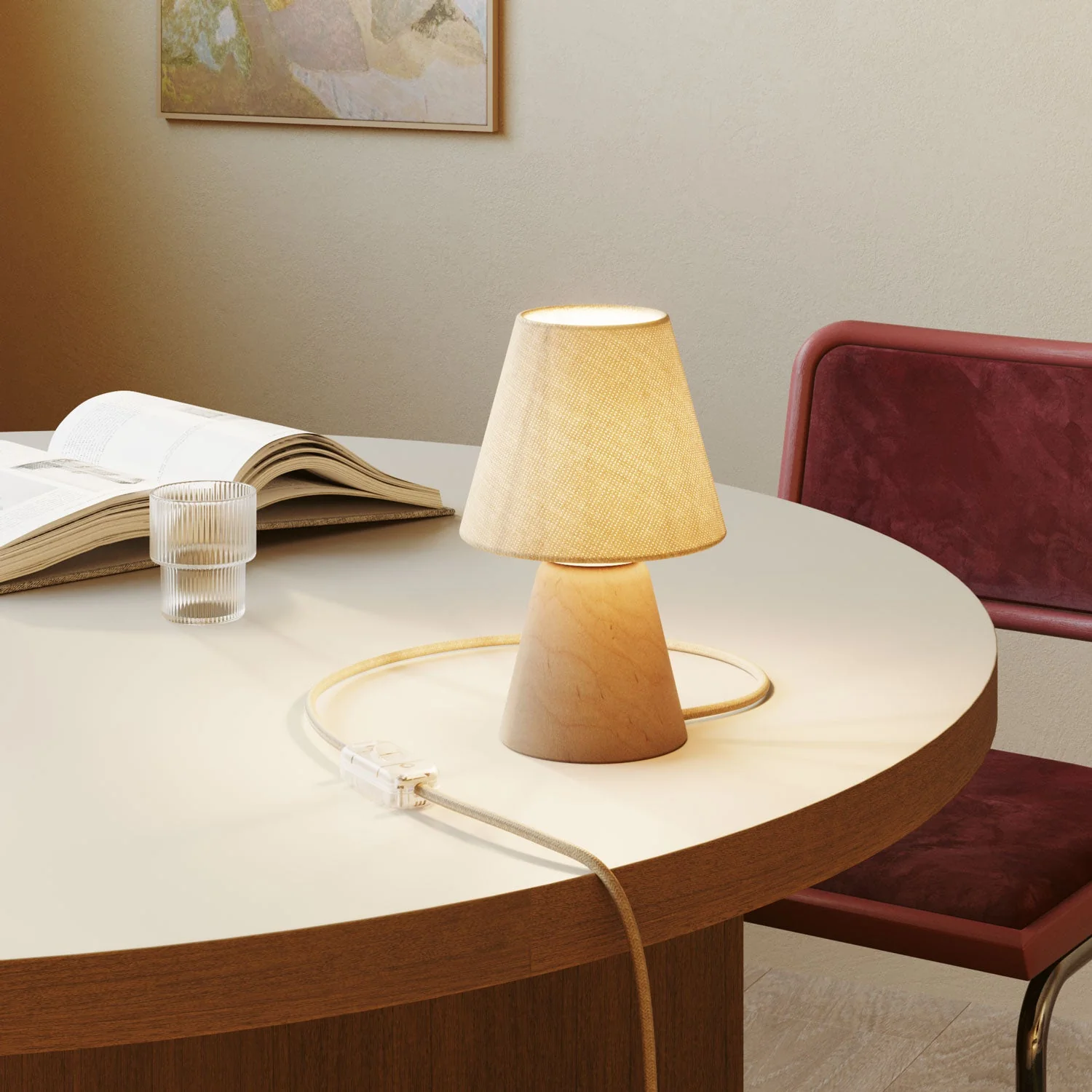 Wooden lamp base - Cone - Image 2