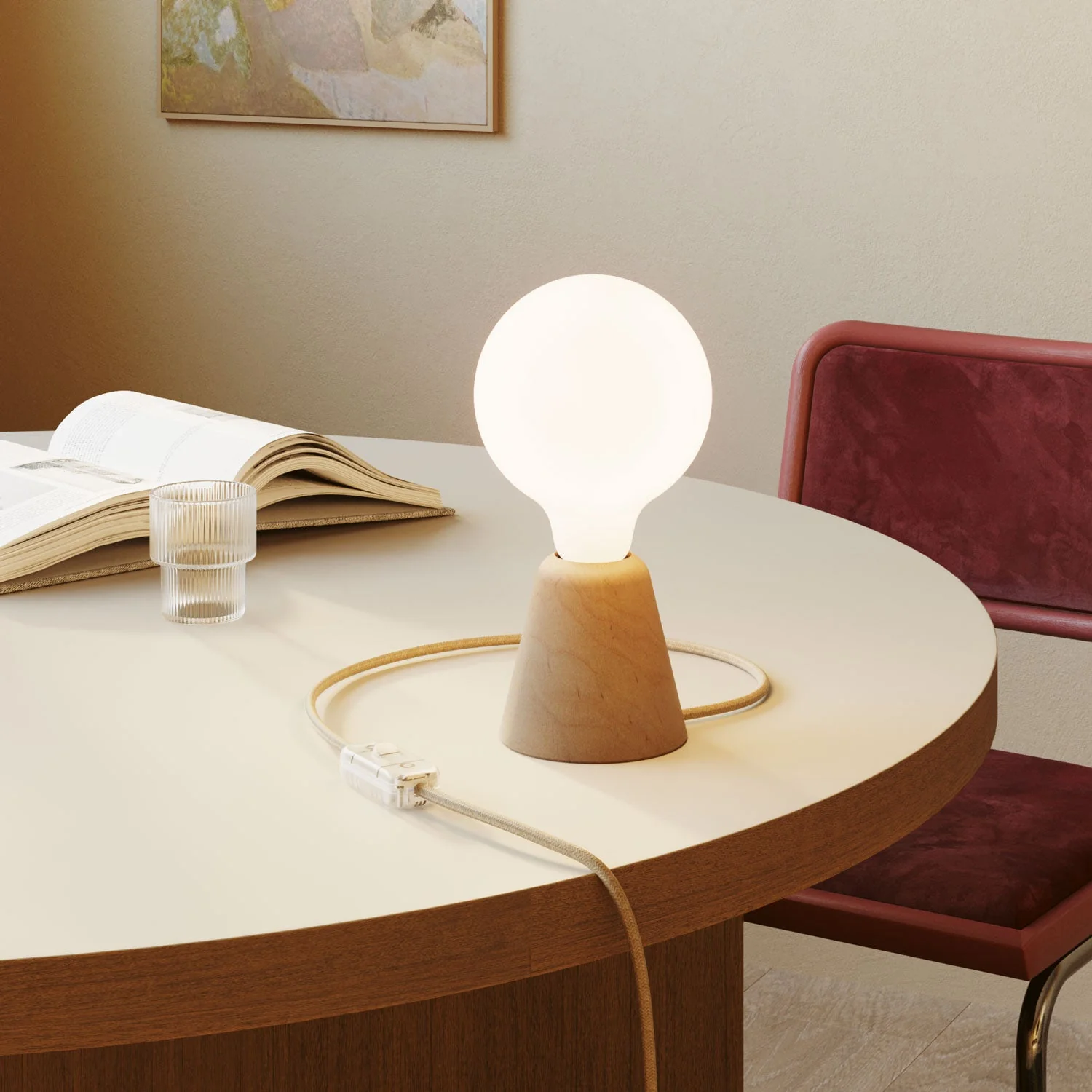 Wooden lamp base - Cone - Image 3