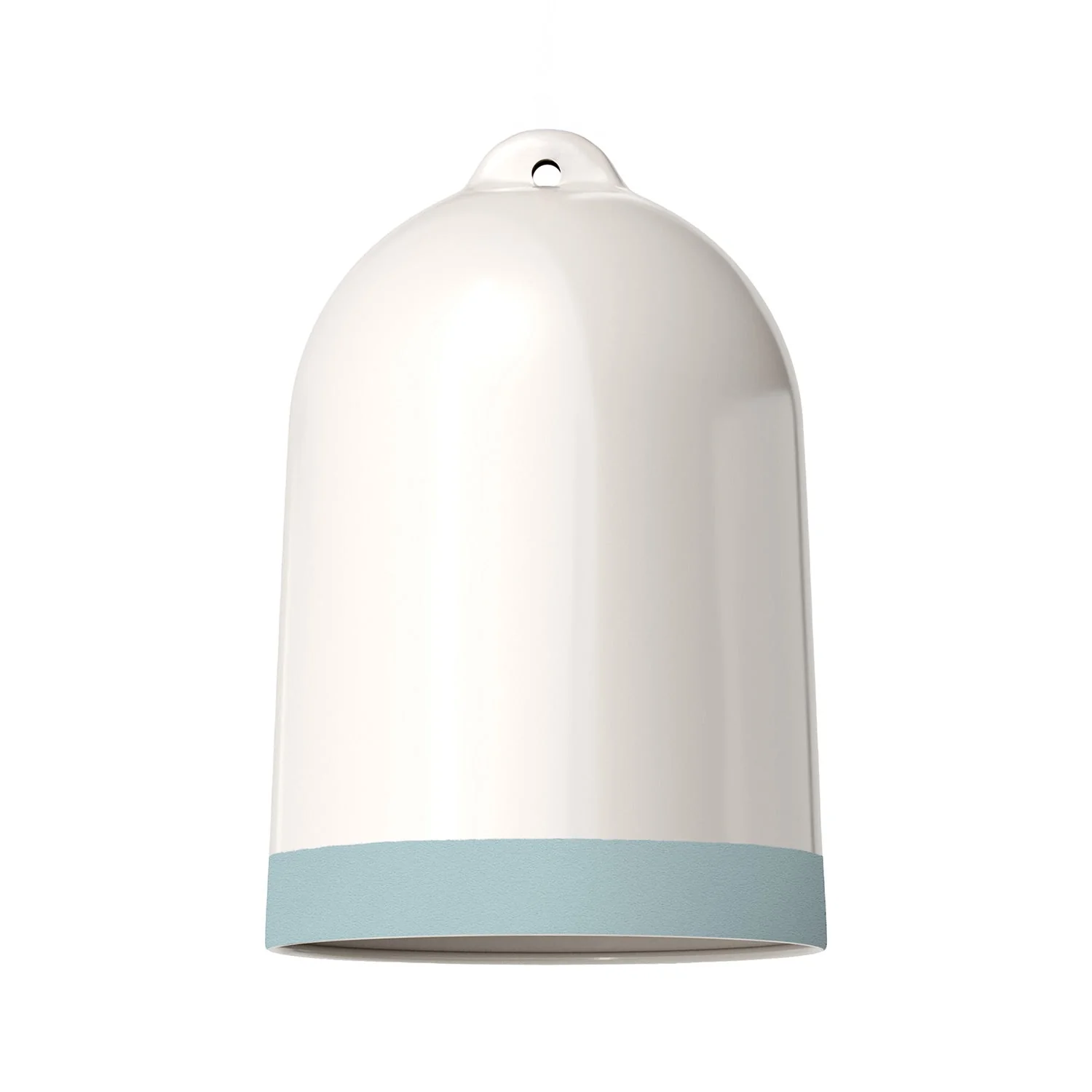 Campana XL two-tone ceramic lampshade in White and Blue, Materia collection - Made in Italy - Image 3