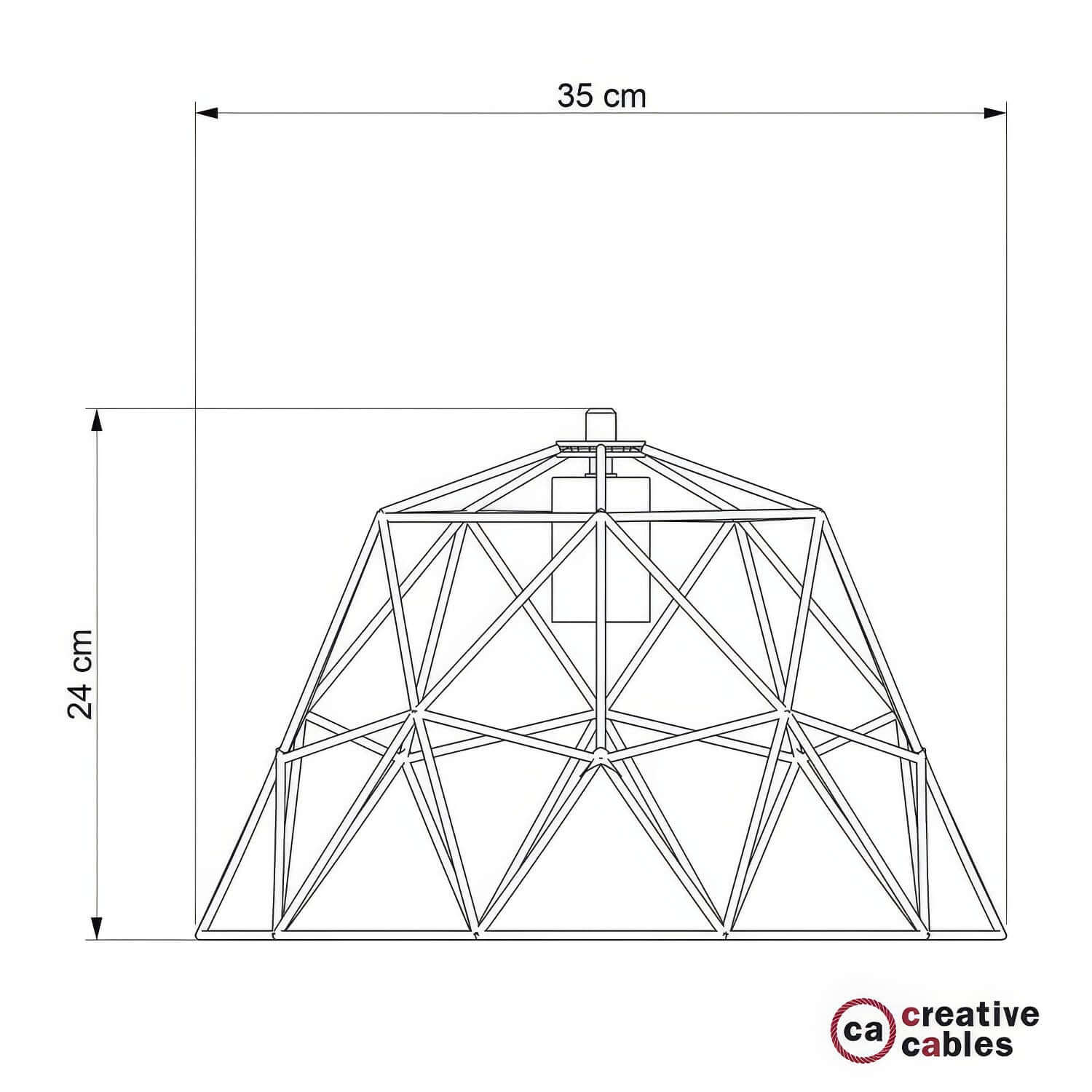Gabbia XL Dome metal lampshade with E27 socket - Black - Image 4