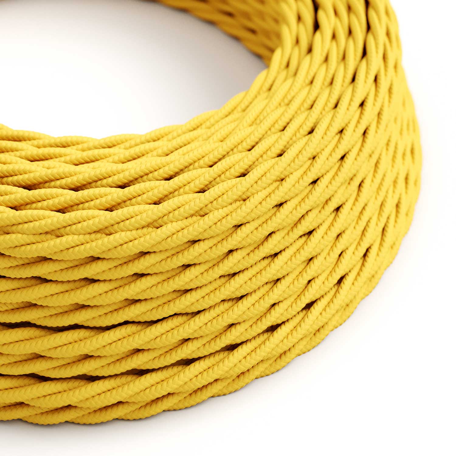 Yellow Rayon Covered Twisted Electric Cable - TM10